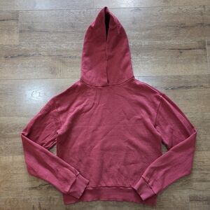 Perfectwhitetee Sustainable Red Cozy Waffle Knit Hoodie Sweatshirt M Norm Casual